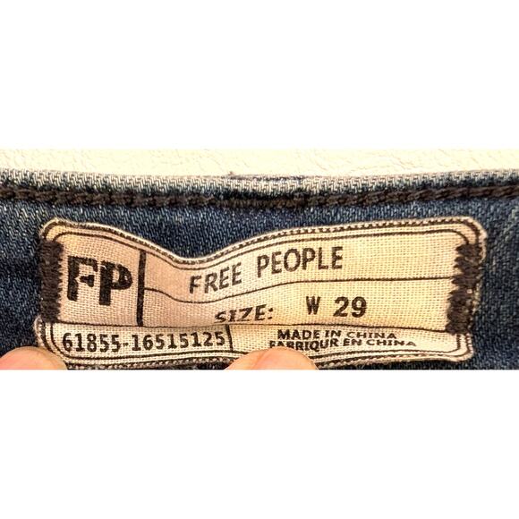 Free People Jeans Size 29 Flare Bell Bottom Button Fly High Rise Hippie Boho - Picture 3 of 11